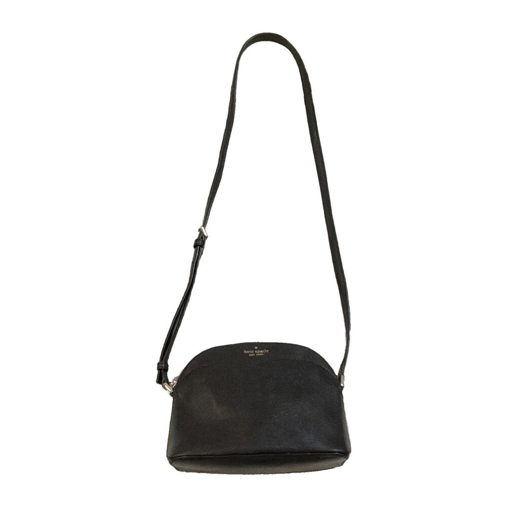 Kate Spade New York Black Small Crossbody Bag Zip Silver Hardware Detachable